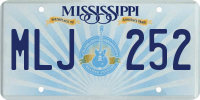 MS license plate MLJ252