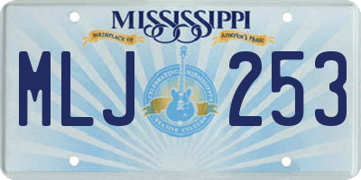 MS license plate MLJ253