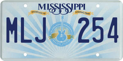 MS license plate MLJ254