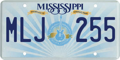 MS license plate MLJ255