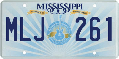 MS license plate MLJ261