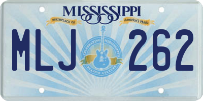 MS license plate MLJ262