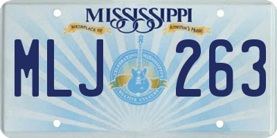 MS license plate MLJ263