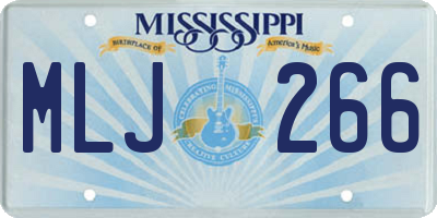 MS license plate MLJ266