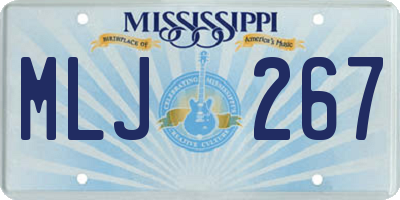 MS license plate MLJ267
