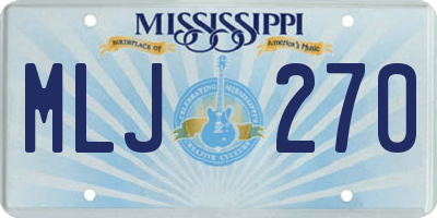 MS license plate MLJ270