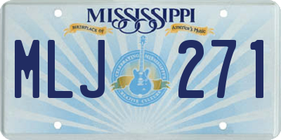 MS license plate MLJ271