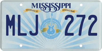 MS license plate MLJ272