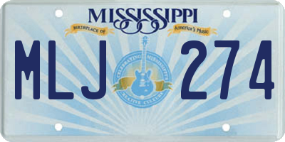 MS license plate MLJ274