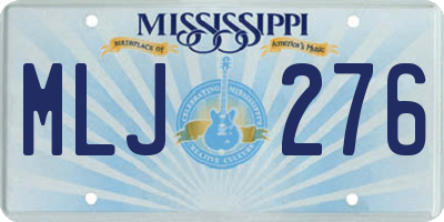 MS license plate MLJ276