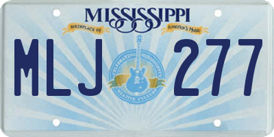 MS license plate MLJ277
