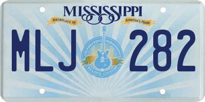 MS license plate MLJ282