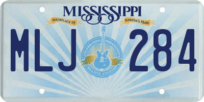 MS license plate MLJ284