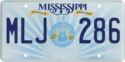 MS license plate MLJ286