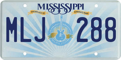 MS license plate MLJ288