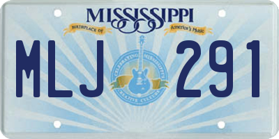 MS license plate MLJ291