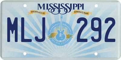 MS license plate MLJ292