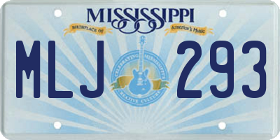 MS license plate MLJ293