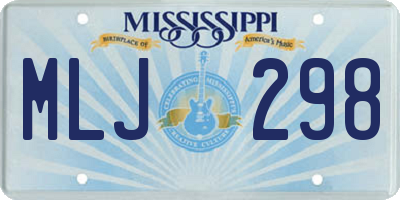 MS license plate MLJ298