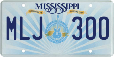 MS license plate MLJ300