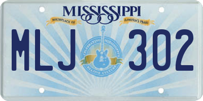 MS license plate MLJ302