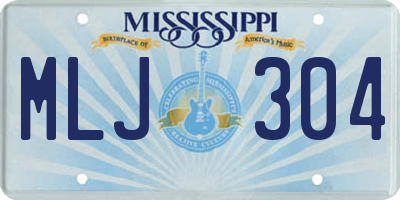 MS license plate MLJ304