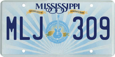 MS license plate MLJ309