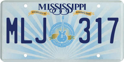 MS license plate MLJ317