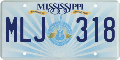 MS license plate MLJ318