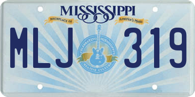 MS license plate MLJ319