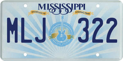 MS license plate MLJ322