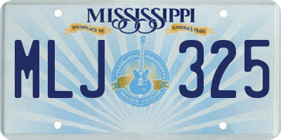 MS license plate MLJ325
