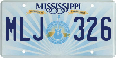 MS license plate MLJ326