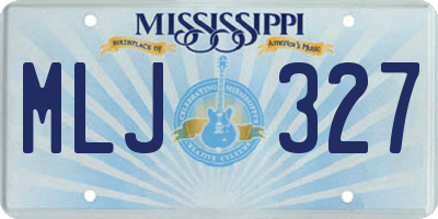 MS license plate MLJ327