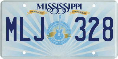 MS license plate MLJ328