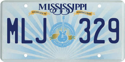 MS license plate MLJ329
