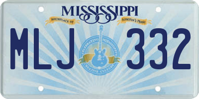 MS license plate MLJ332