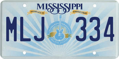 MS license plate MLJ334