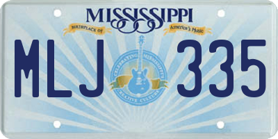 MS license plate MLJ335