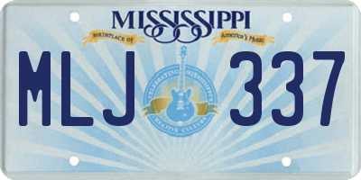 MS license plate MLJ337