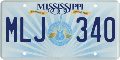 MS license plate MLJ340