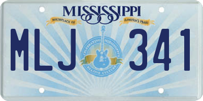 MS license plate MLJ341