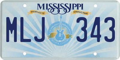 MS license plate MLJ343