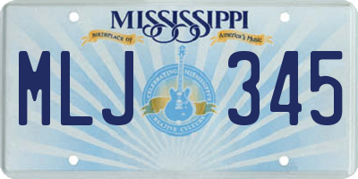 MS license plate MLJ345