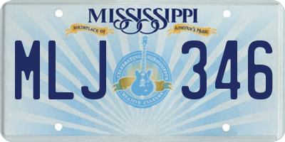 MS license plate MLJ346