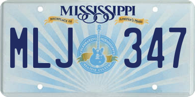 MS license plate MLJ347