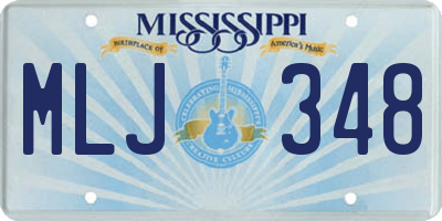 MS license plate MLJ348