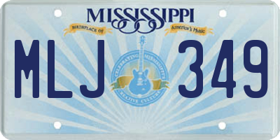 MS license plate MLJ349