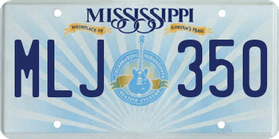 MS license plate MLJ350