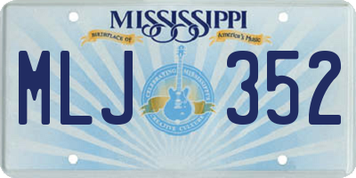MS license plate MLJ352